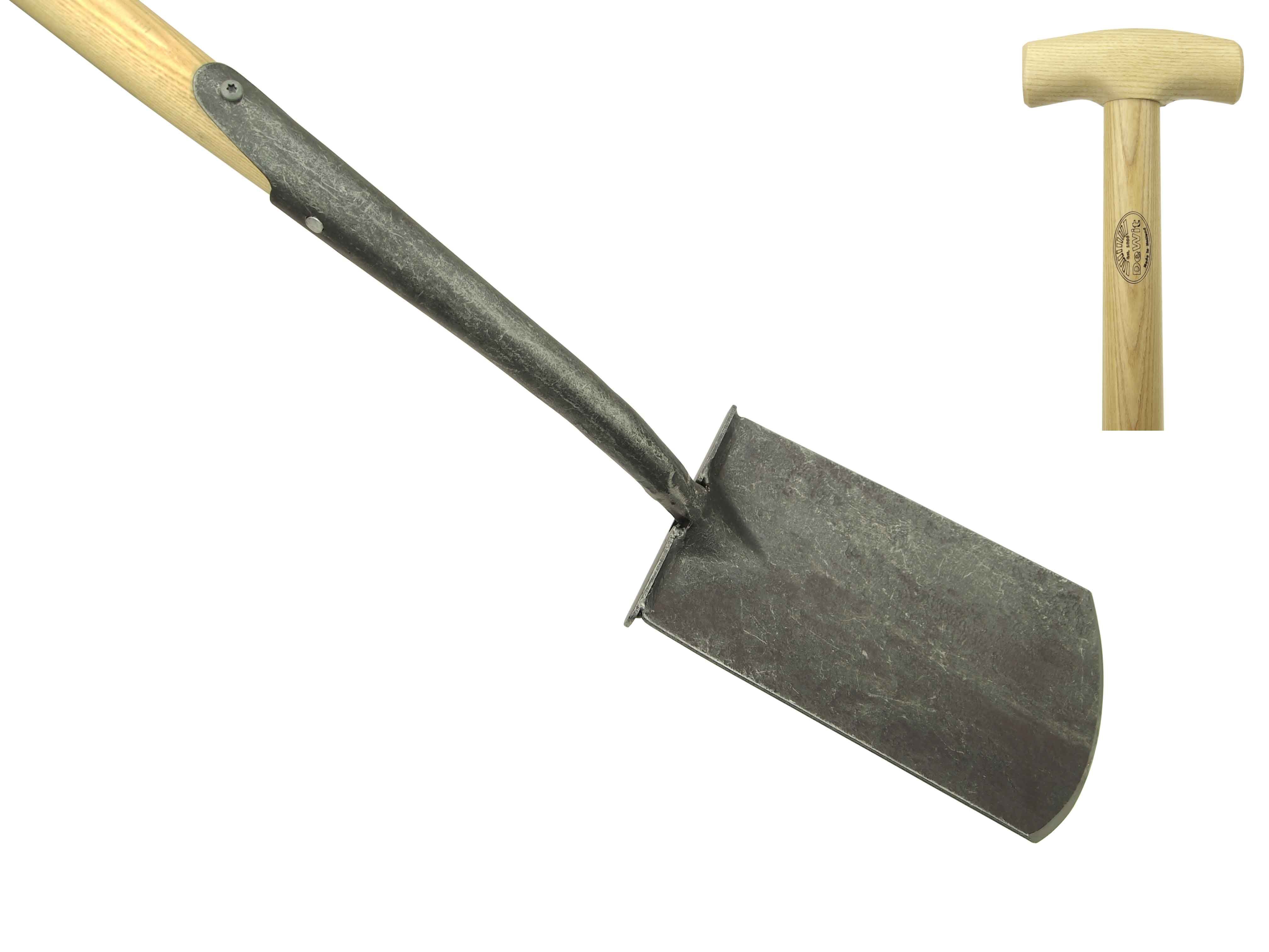 Forged allround gardening spade with shoesteps and 75cm T-handle